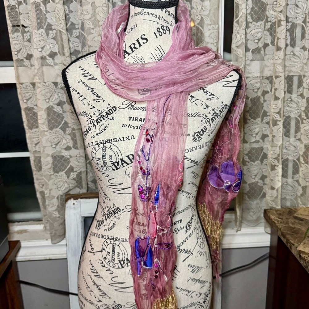 Pastel Pink and Purple Ombre Scarf and Wrap